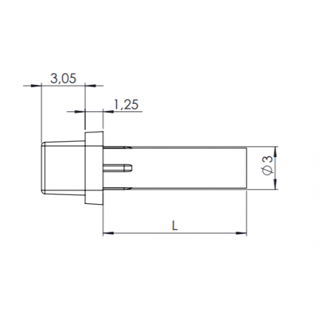5mm Rectangle Front Mount Led Light Pipe LG-2500 Series