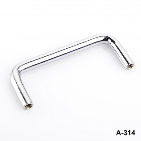 Chrome plated handle for 2U rackmount enclosure A-314